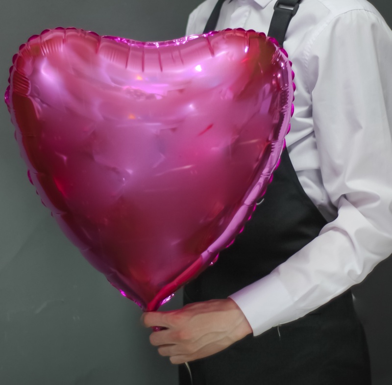 Сердце Малиновое Металлик