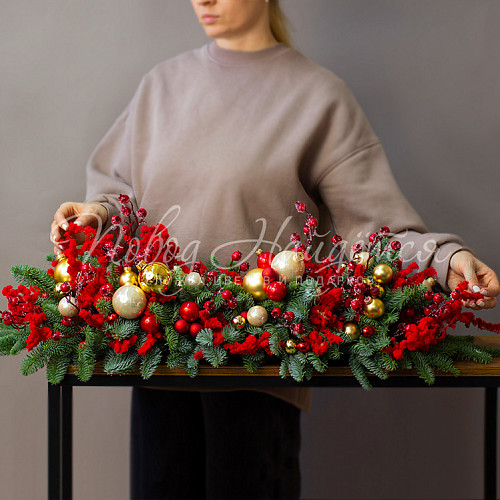 Новогодние интерьерные композиции Треск камина