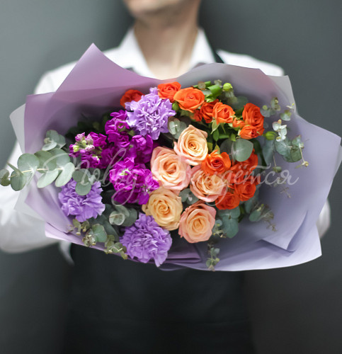 Дизайнерские букеты Огненный закат