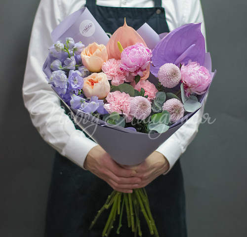 Букет с ПИОНАМИ Арабская ночь