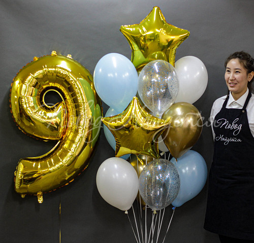 Шары Облако шаров "Уже девять"